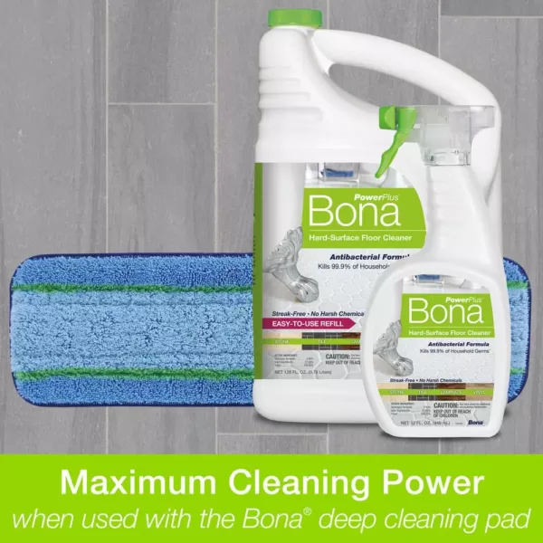 Bona PowerPlus 128 oz. Hard-Surface Antibacterial Floor Cleaner Refill